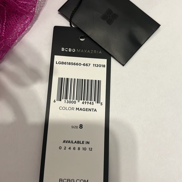 BCBGMaxazria Magenta lace cut out dress size 8 - Picture 6 of 6